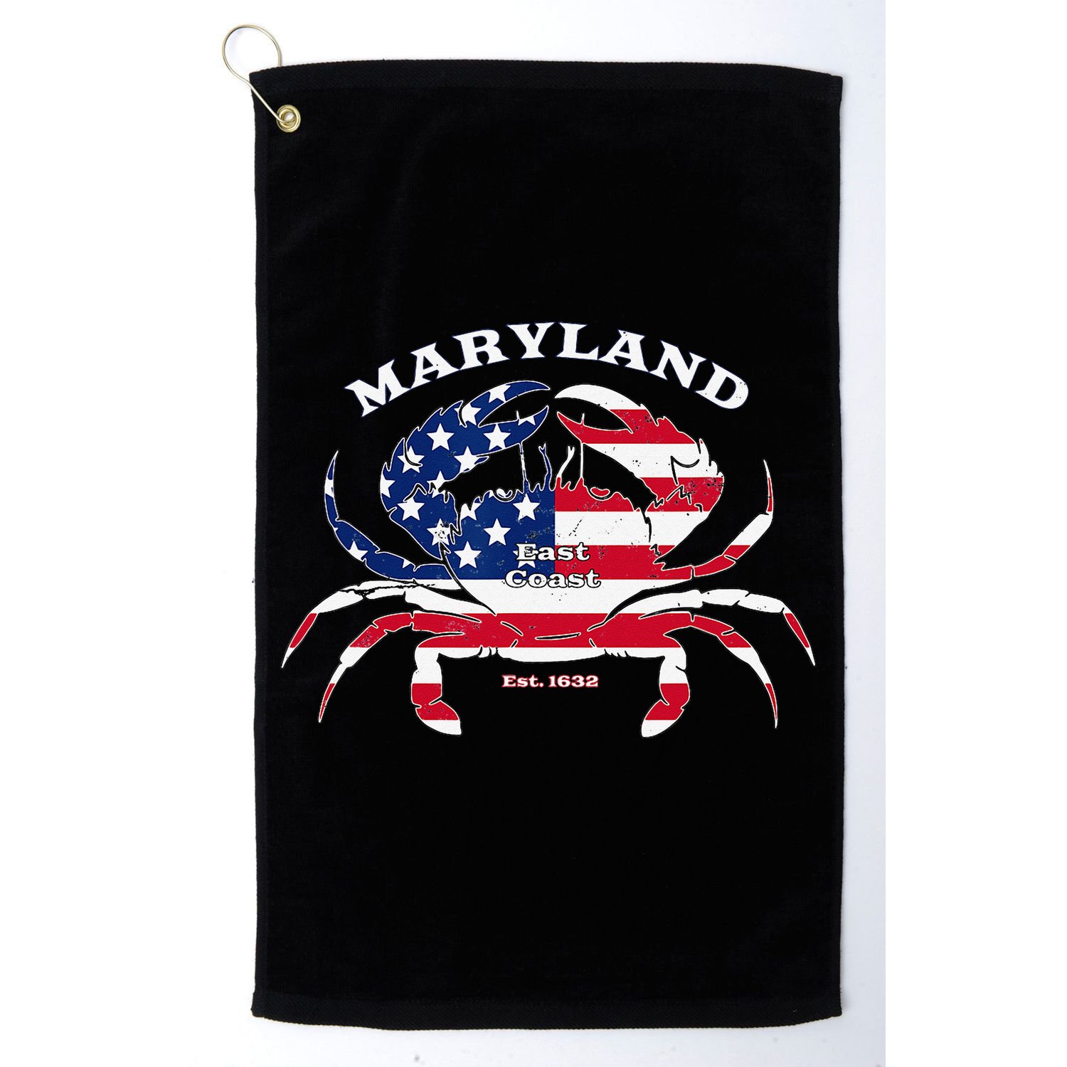 Maryland Crab Flag Patriotic and Quirky Summertime USA Golf Towel