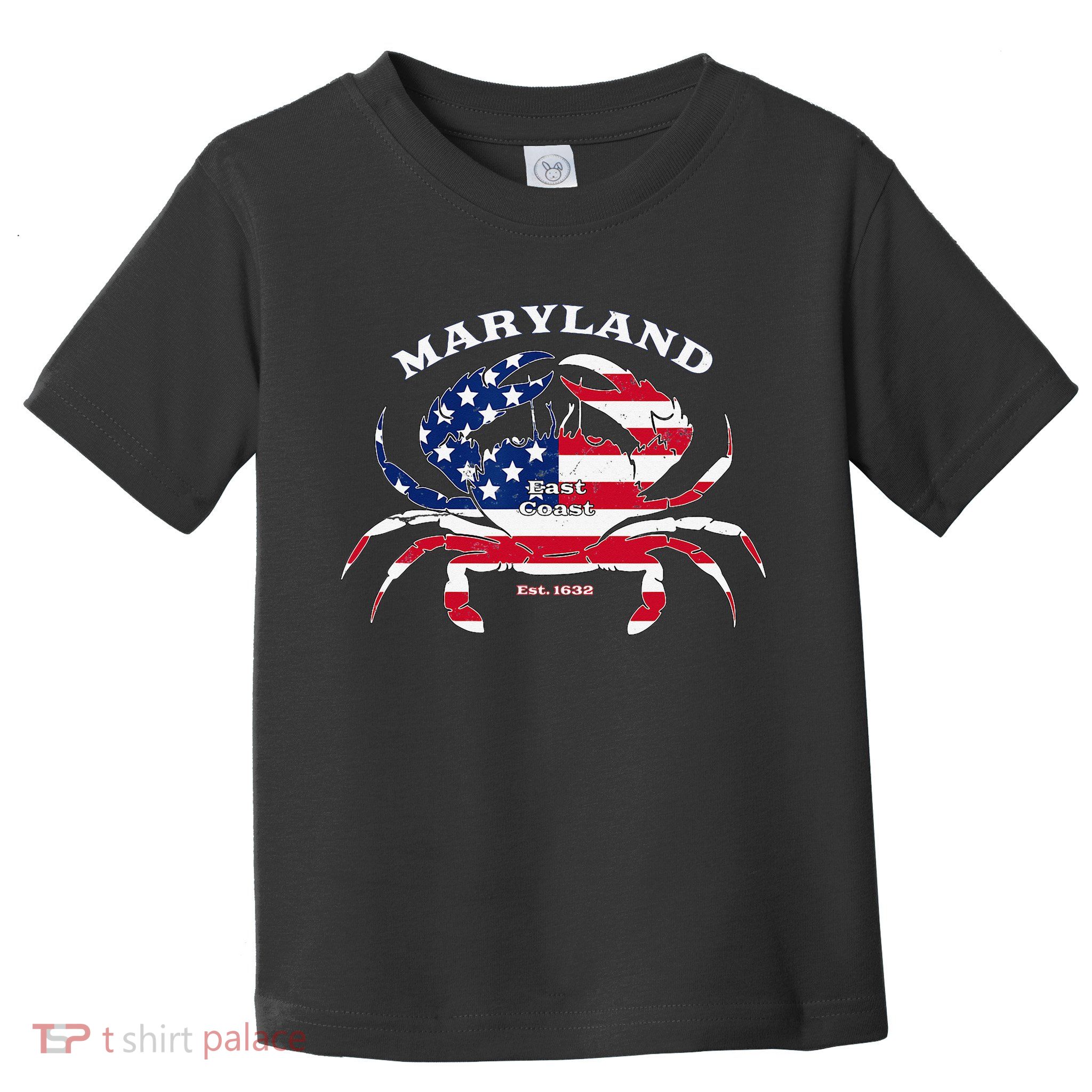 Maryland Crab Flag Patriotic and Quirky Summertime USA Toddler T-Shirt
