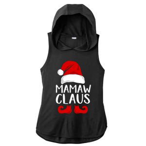 Mamaw Claus Funny Grandma Santa Claus Red Christmas Hat Gift Ladies PosiCharge Tri-Blend Wicking Draft Hoodie Tank