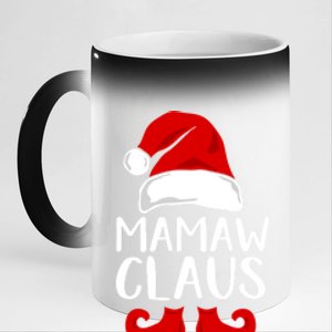 Mamaw Claus Funny Grandma Santa Claus Red Christmas Hat Gift 11oz Black Color Changing Mug