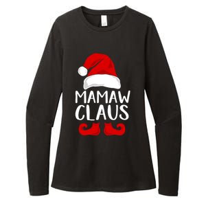 Mamaw Claus Funny Grandma Santa Claus Red Christmas Hat Gift Womens CVC Long Sleeve Shirt