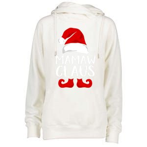 Mamaw Claus Funny Grandma Santa Claus Red Christmas Hat Gift Womens Funnel Neck Pullover Hood