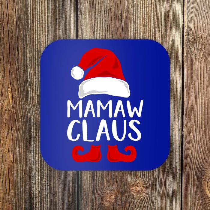 Mamaw Claus Funny Grandma Santa Claus Red Christmas Hat Gift Coaster