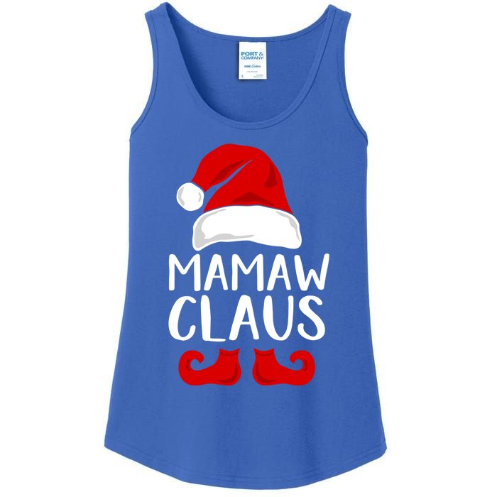 Mamaw Claus Funny Grandma Santa Claus Red Christmas Hat Gift Ladies Essential Tank