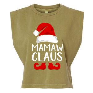 Mamaw Claus Funny Grandma Santa Claus Red Christmas Hat Gift Garment-Dyed Women's Muscle Tee