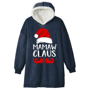 Mamaw Claus Funny Grandma Santa Claus Red Christmas Hat Gift Hooded Wearable Blanket