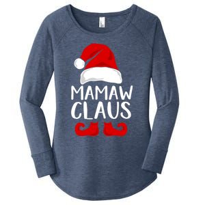 Mamaw Claus Funny Grandma Santa Claus Red Christmas Hat Gift Women's Perfect Tri Tunic Long Sleeve Shirt