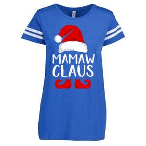 Mamaw Claus Funny Grandma Santa Claus Red Christmas Hat Gift Enza Ladies Jersey Football T-Shirt