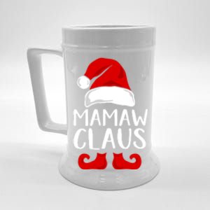 Mamaw Claus Funny Grandma Santa Claus Red Christmas Hat Gift Beer Stein