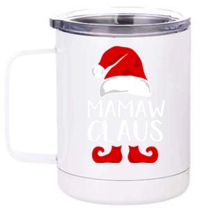 Mamaw Claus Funny Grandma Santa Claus Red Christmas Hat Gift 12 oz Stainless Steel Tumbler Cup