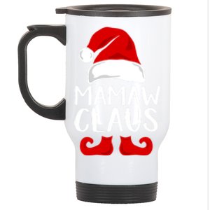 Mamaw Claus Funny Grandma Santa Claus Red Christmas Hat Gift Stainless Steel Travel Mug