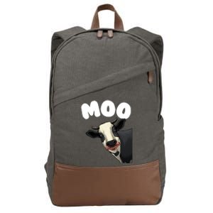 Moo Cow Farmer Farming Farm Contryside Trending Gift Cow Lover Cotton Canvas Backpack