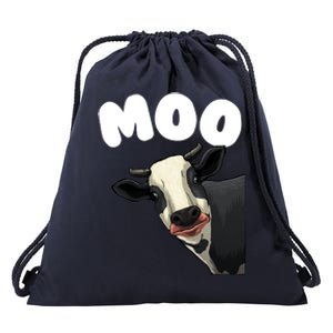 Moo Cow Farmer Farming Farm Contryside Trending Gift Cow Lover Drawstring Bag