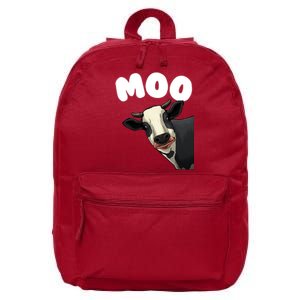 Moo Cow Farmer Farming Farm Contryside Trending Gift Cow Lover 16 in Basic Backpack