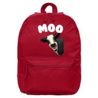 Moo Cow Farmer Farming Farm Contryside Trending Gift Cow Lover 16 in Basic Backpack