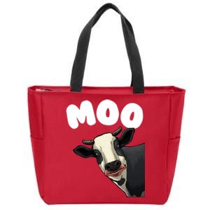 Moo Cow Farmer Farming Farm Contryside Trending Gift Cow Lover Zip Tote Bag