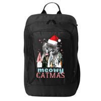 Meowy Catmas Funny Christmas Cat Meme Ugly Xmas Gift Cute City Backpack