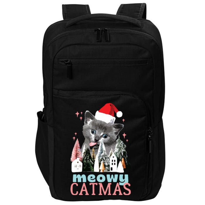 Meowy Catmas Funny Christmas Cat Meme Ugly Xmas Gift Cute Impact Tech Backpack