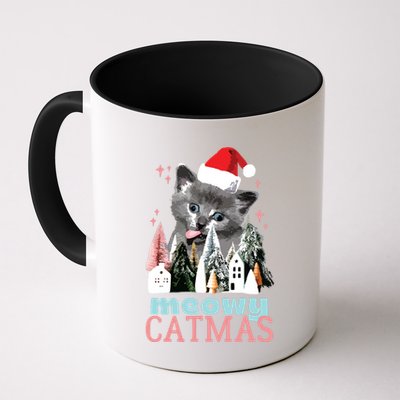 Meowy Catmas Funny Christmas Cat Meme Ugly Xmas Gift Cute Mug
