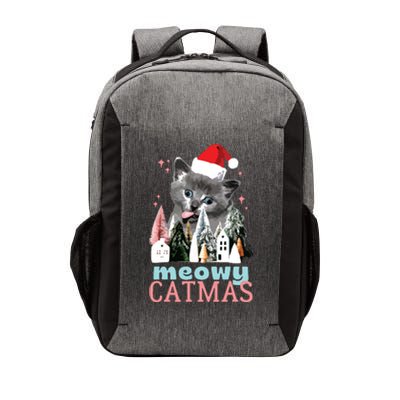 Meowy Catmas Funny Christmas Cat Meme Ugly Xmas Gift Cute Vector Backpack