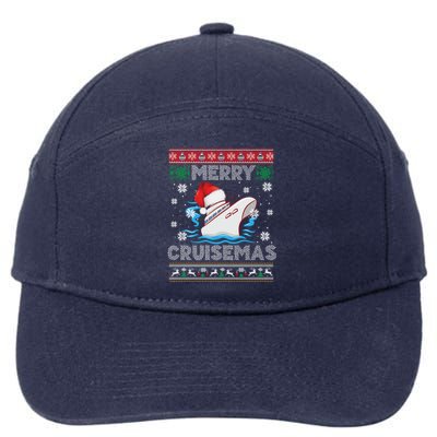 Merry Cruisemas Funny Cruise Ship Family Ugly Christmas 7-Panel Snapback Hat