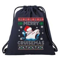 Merry Cruisemas Funny Cruise Ship Family Ugly Christmas Drawstring Bag