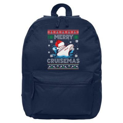 Merry Cruisemas Funny Cruise Ship Family Ugly Christmas 16 in Basic Backpack