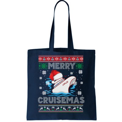 Merry Cruisemas Funny Cruise Ship Family Ugly Christmas Tote Bag