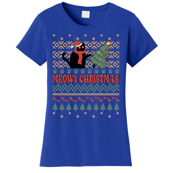 Meowy Christmas Funny Gift Women's T-Shirt