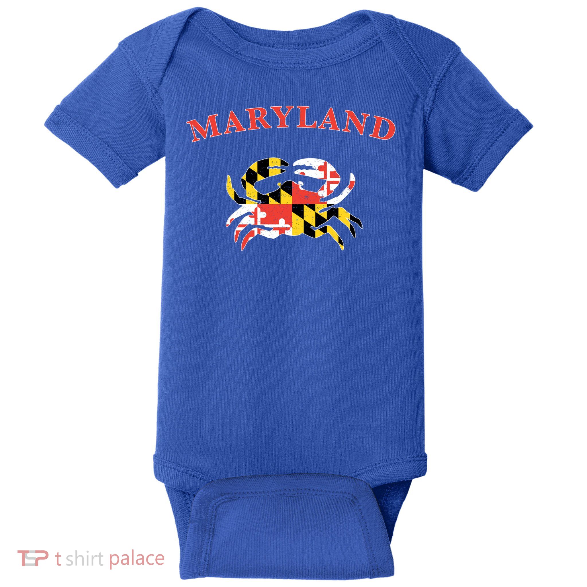 Maryland Crab Flag Cool Gift Baby Bodysuit