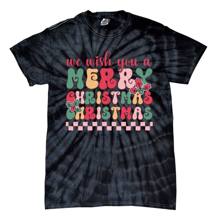 Merry Christmas Festive Greetings Tie-Dye T-Shirt