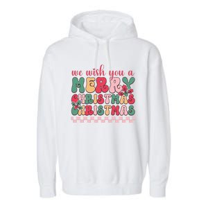 Merry Christmas Festive Greetings Garment-Dyed Fleece Hoodie