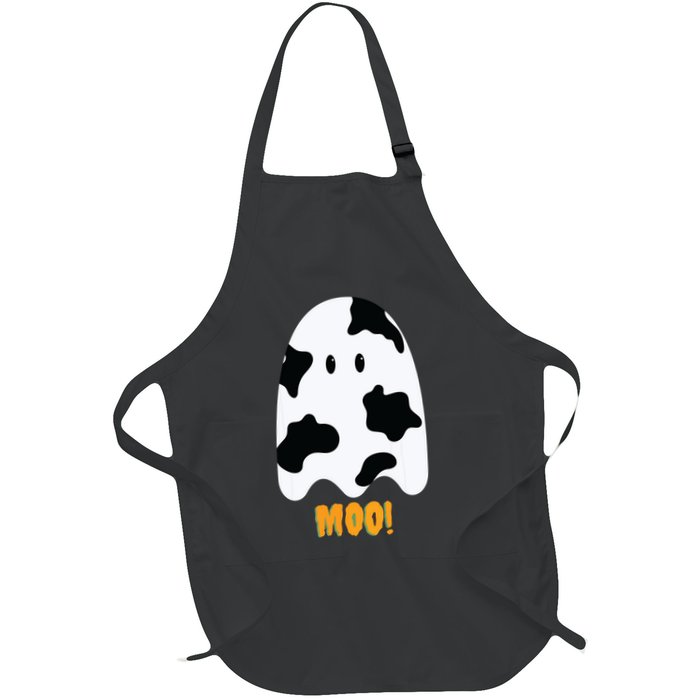 Moo! Cute Funny Cow Print Ghost Halloween Apron
