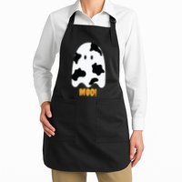 Moo! Cute Funny Cow Print Ghost Halloween Apron