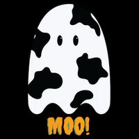 Moo! Cute Funny Cow Print Ghost Halloween Apron