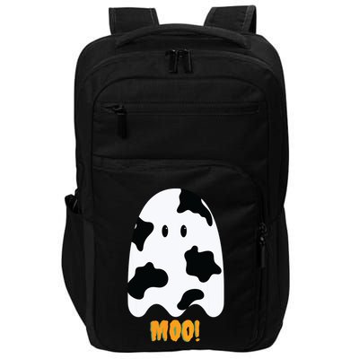 Moo! Cute Funny Cow Print Ghost Halloween Impact Tech Backpack