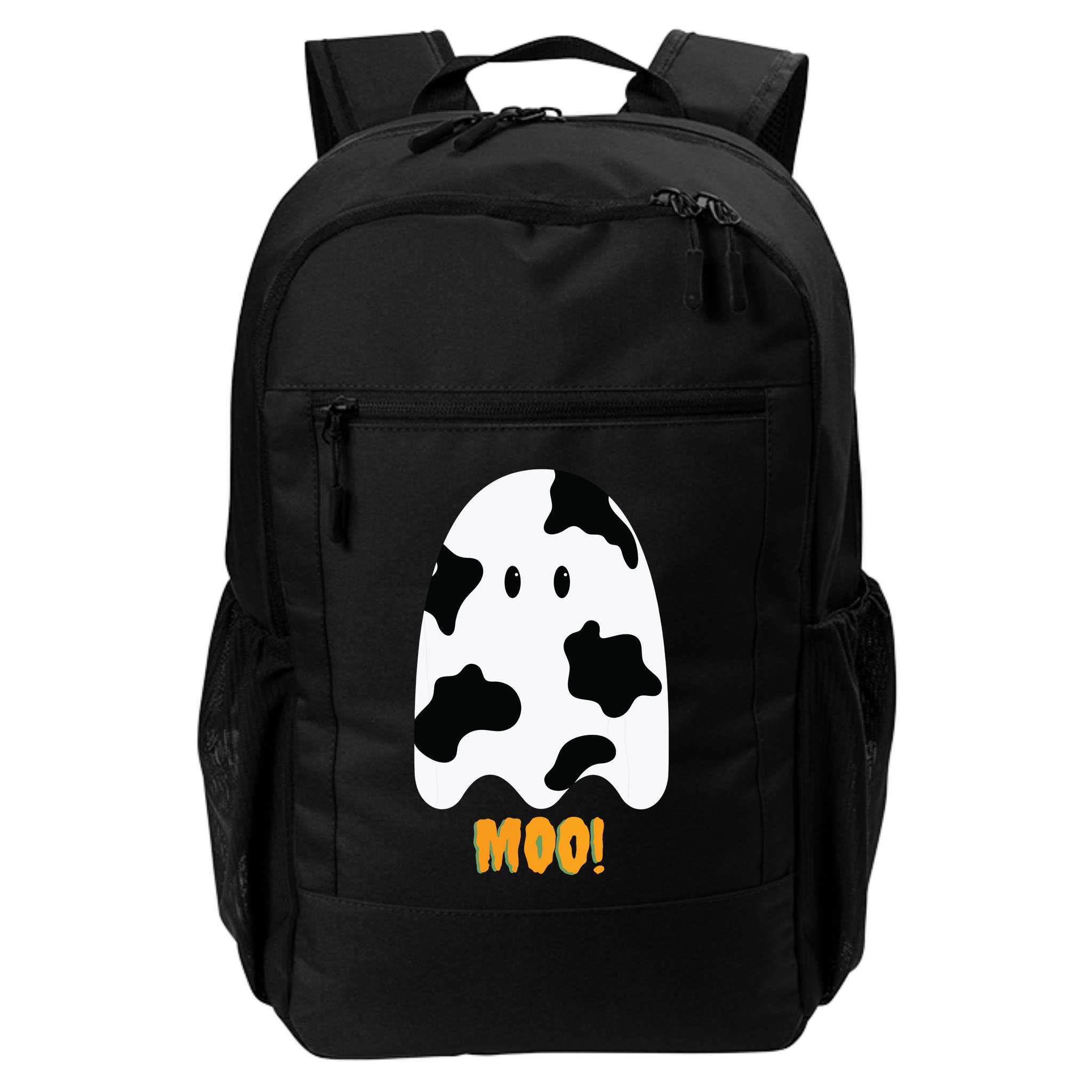 Moo! Cute Funny Cow Print Ghost Halloween Backpack