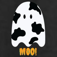 Moo! Cute Funny Cow Print Ghost Halloween Adult Drive Performance Visor