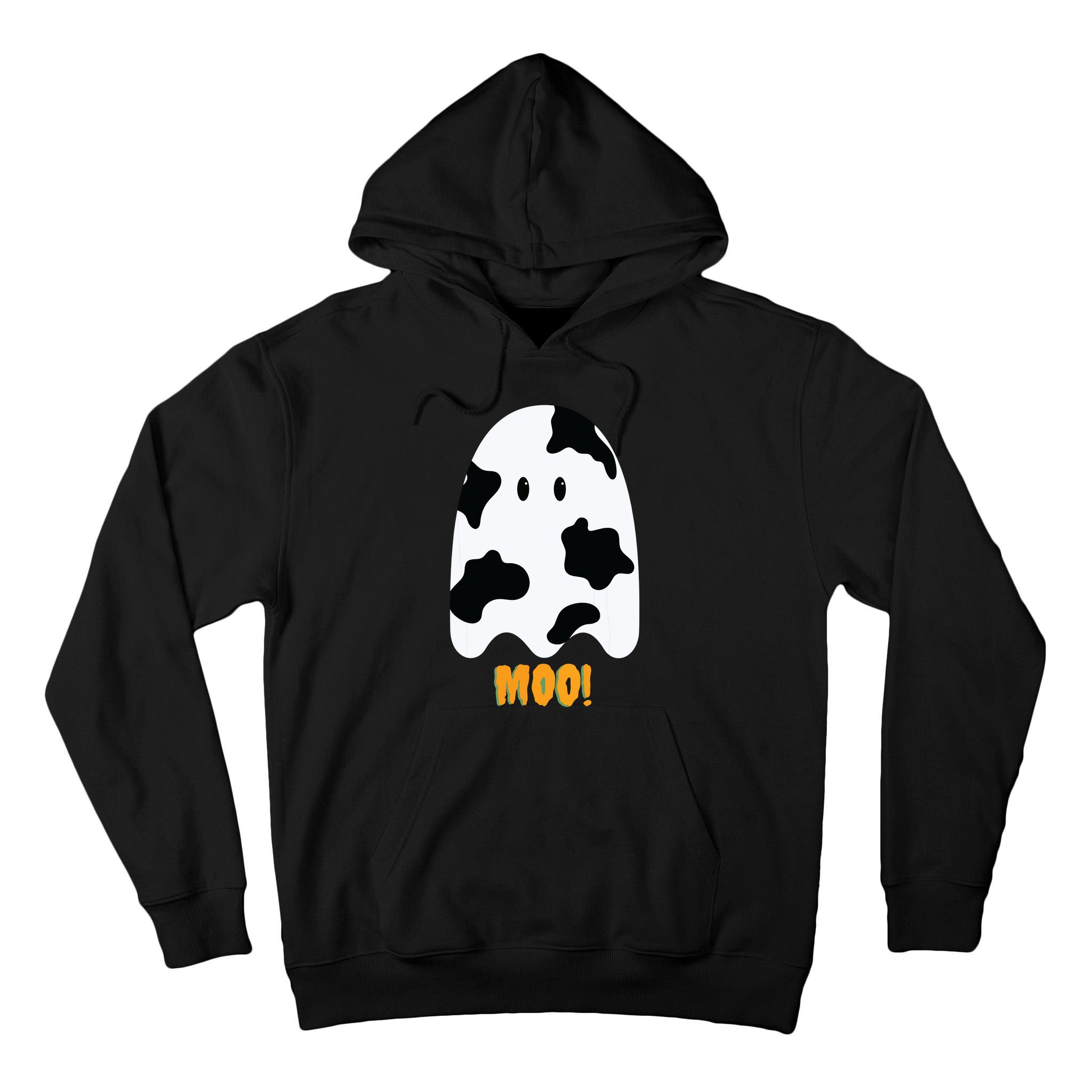 Moo! Cute Funny Cow Print Ghost Halloween Tall Hoodie