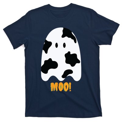 Moo! Cute Funny Cow Print Ghost Halloween T-Shirt