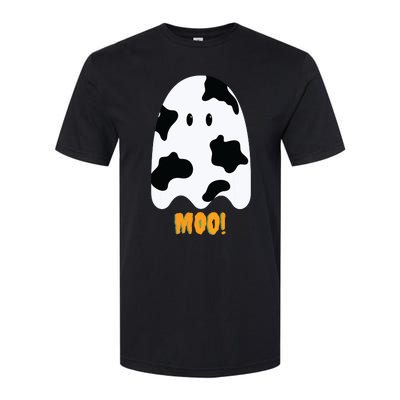 Moo! Cute Funny Cow Print Ghost Halloween Softstyle® CVC T-Shirt