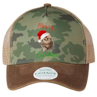 Merry Catmas Funny Christmas Holiday  Cat Kitten Legacy Tie Dye Trucker Hat