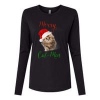 Merry Catmas Funny Christmas Holiday  Cat Kitten Womens Cotton Relaxed Long Sleeve T-Shirt