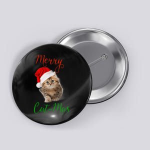 Merry Catmas Funny Christmas Holiday  Cat Kitten Button