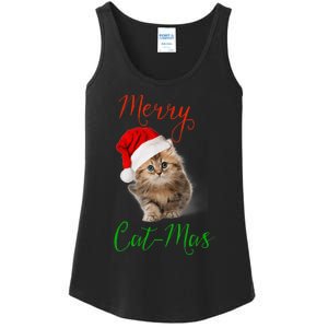 Merry Catmas Funny Christmas Holiday  Cat Kitten Ladies Essential Tank