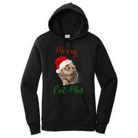 Merry Catmas Funny Christmas Holiday  Cat Kitten Women's Pullover Hoodie