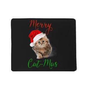 Merry Catmas Funny Christmas Holiday  Cat Kitten Mousepad