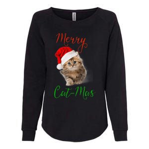 Merry Catmas Funny Christmas Holiday  Cat Kitten Womens California Wash Sweatshirt