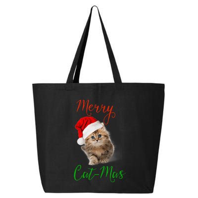 Merry Catmas Funny Christmas Holiday  Cat Kitten 25L Jumbo Tote