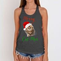 Merry Catmas Funny Christmas Holiday  Cat Kitten Women's Knotted Racerback Tank